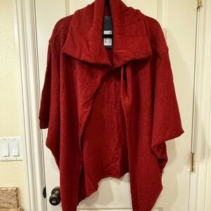 Elegant Red Women's Poncho